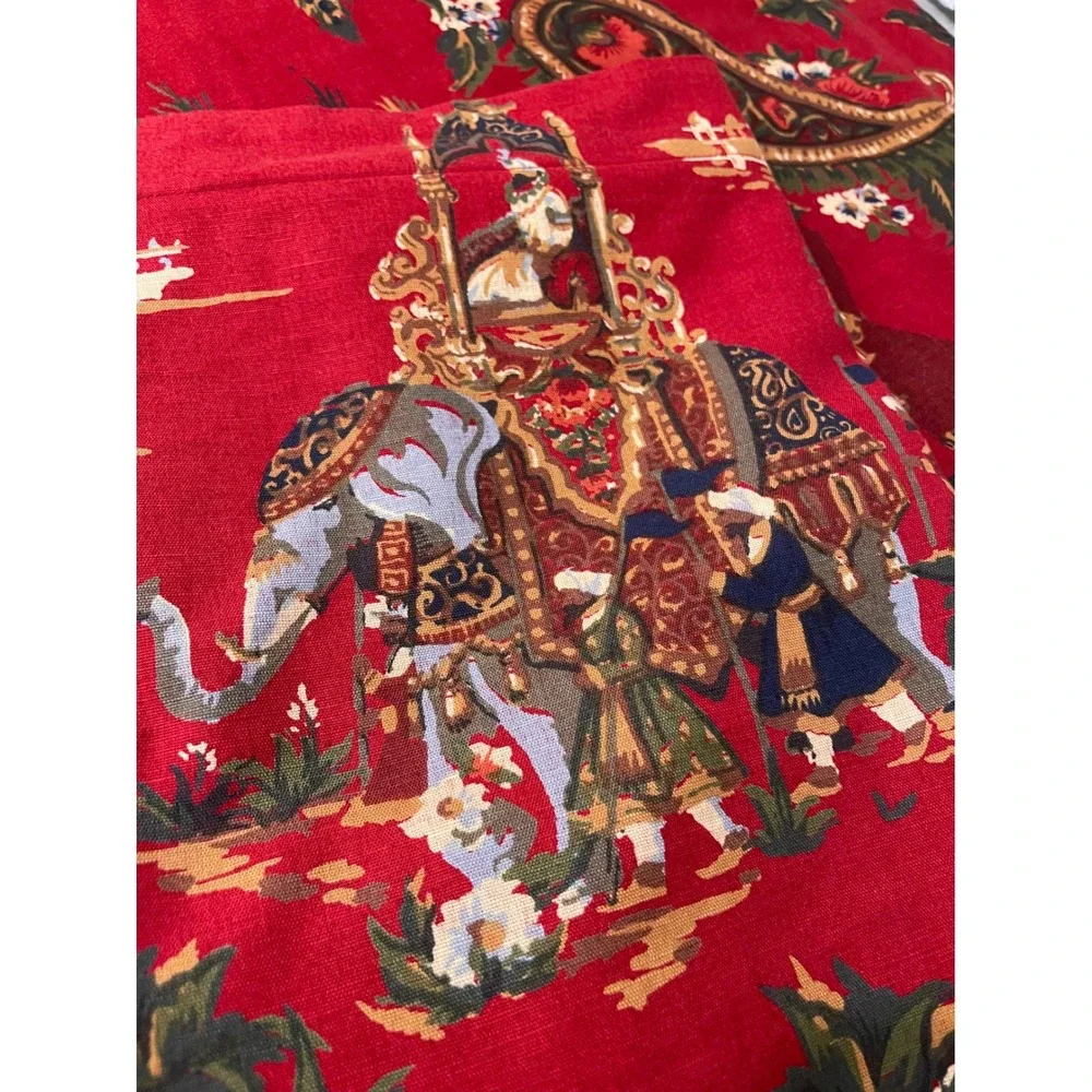 Pottery Barn Pillow Shams Set of 2 23.5 Euro Spice Route Chinoiserie Red Square